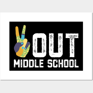 Peace Out Middle School - Last Day of School - Graduate 2022 Posters and Art